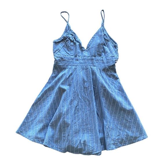 Windsor Blue and White Striped Mini Summer Dress - Size Medium - Picture 1 of 7